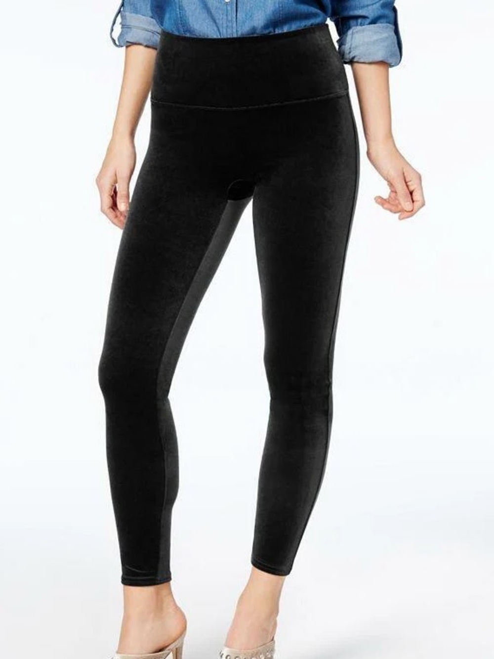 Spanx Velvet Pull-On Leggings - Black - XL